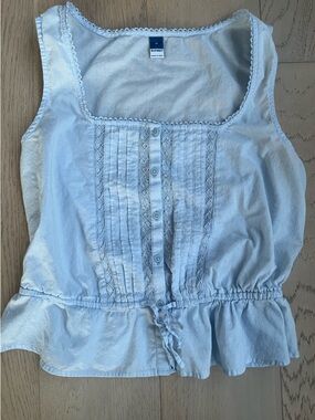 Old Navy light blue Cotton Lace-Trim Tank Top